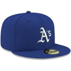 Men's Oakland Athletics New Era Royal White Logo 59FIFTY Fitted Hat -BigLeagueCaps Store mens new era royal oakland athletics white logo 59fifty fitted hat pi4208000 altimages ff 4208735 1624f71f0686f189ef05alt3 full