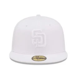 Men's San Diego Padres New Era White On White 59FIFTY Fitted Hat 7 Men's San Diego Padres New Era White On White 59FIFTY Fitted Hat -BigLeagueCaps Store mens new era san diego padres white on white 59fifty fitted hat pi4731000 altimages ff 4731077 3b322fffc9227e60b8baalt2 full