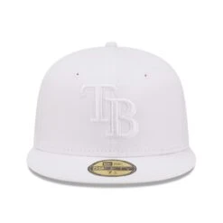 Men's Tampa Bay Rays New Era White On White 59FIFTY Fitted Hat -BigLeagueCaps Store mens new era tampa bay rays white on white 59fifty fitted hat pi4731000 altimages ff 4731079 277e95635ff65023a51falt2 full