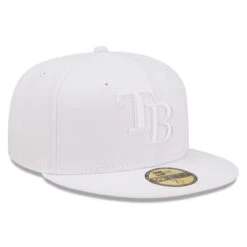 Men's Tampa Bay Rays New Era White On White 59FIFTY Fitted Hat -BigLeagueCaps Store mens new era tampa bay rays white on white 59fifty fitted hat pi4731000 altimages ff 4731079 277e95635ff65023a51falt3 full