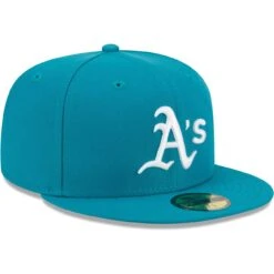 Men's Oakland Athletics New Era Turquoise 59FIFTY Fitted Hat -BigLeagueCaps Store mens new era turquoise oakland athletics 59fifty fitted hat ss5 p 4919288pv 3u wvrueh2nyoek2tltekttv 0y6lfowu2baiwbkln3ca