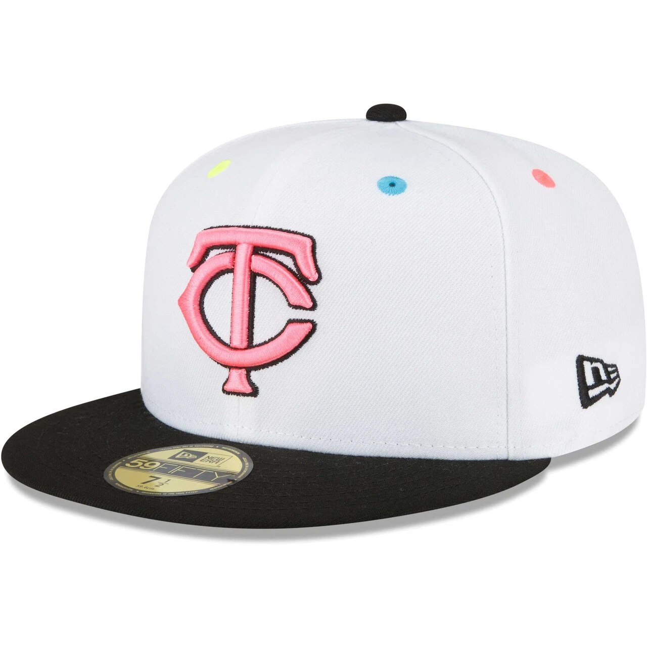 Men's Minnesota Twins New Era White Neon Eye 59FIFTY Fitted Hat 5 Men's Minnesota Twins New Era White Neon Eye 59FIFTY Fitted Hat - Image 3