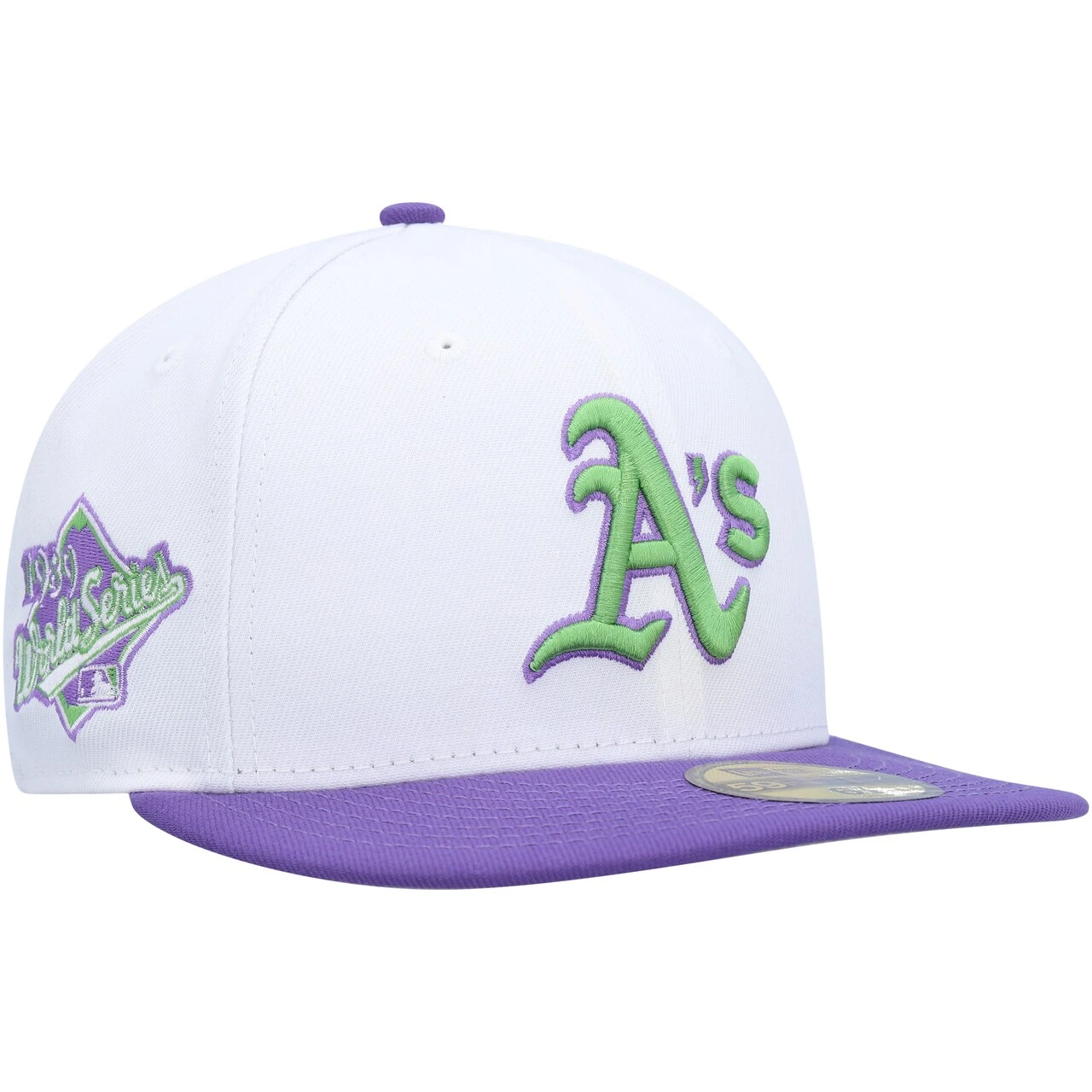 Men's Oakland Athletics New Era White 1989 World Series Side Patch 59FIFTY Fitted Hat 3 Men's Oakland Athletics New Era White 1989 World Series Side Patch 59FIFTY Fitted Hat