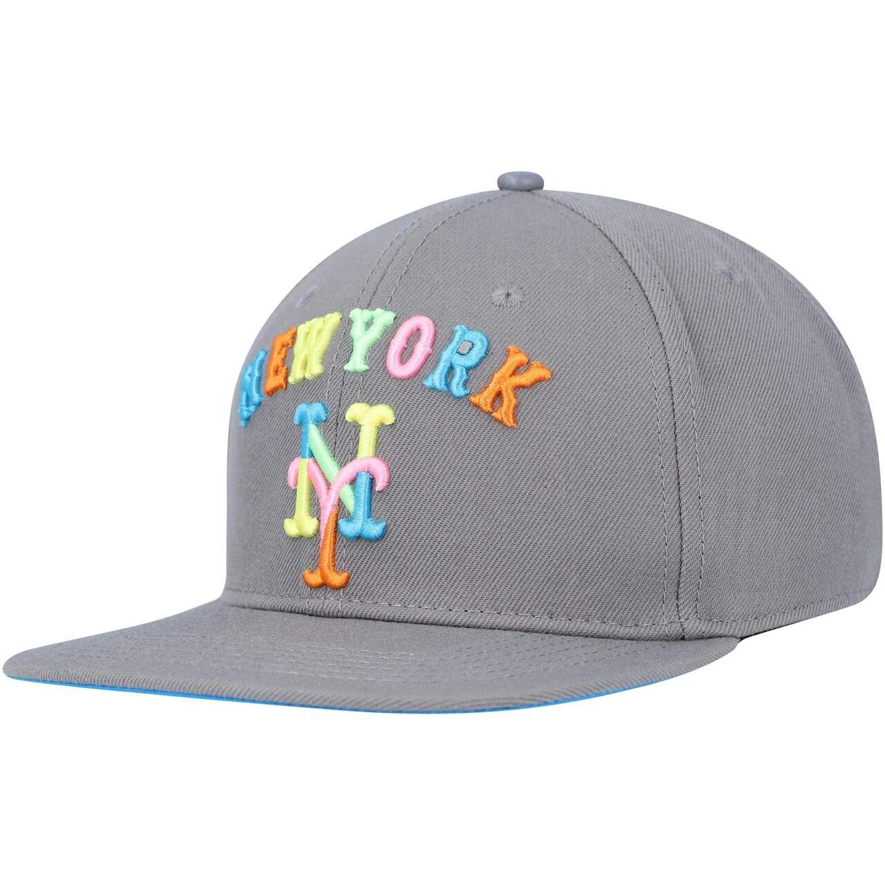Men's New York Mets Pro Standard Gray Washed Neon Snapback Hat 5 Men's New York Mets Pro Standard Gray Washed Neon Snapback Hat - Image 3