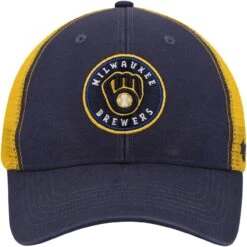 Men's Milwaukee Brewers '47 Navy/Natural Flagship Washed MVP Trucker Snapback Hat -BigLeagueCaps Store natural milwaukee brewers flagship washed mvp trucker snapback hat pi4311000 altimages ff 4311874 34cbd19fd2b4c31d0064alt2 full