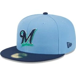 Men's Milwaukee Brewers New Era Light Blue/Navy Green Undervisor 59FIFTY Fitted Hat -BigLeagueCaps Store navy milwaukee brewers green undervisor 59fifty fitted hat ss5 p 200015949pv 3u 6jb7gbbouilovsgallpmv 8f2s5laadqzsu3v7rjcn