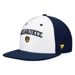 Men's Milwaukee Brewers Fanatics Branded White/Navy Iconic Color Blocked Fitted Hat -BigLeagueCaps Store navy milwaukee brewers iconic color blocked fitted hat ss5 p 4499330pv 3u qyfvatxabyrp2eytsvipv cbc9f2gjjsnr7dymzm0s