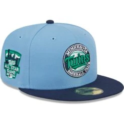 Men's Minnesota Twins New Era Light Blue/Navy Green Undervisor 59FIFTY Fitted Hat