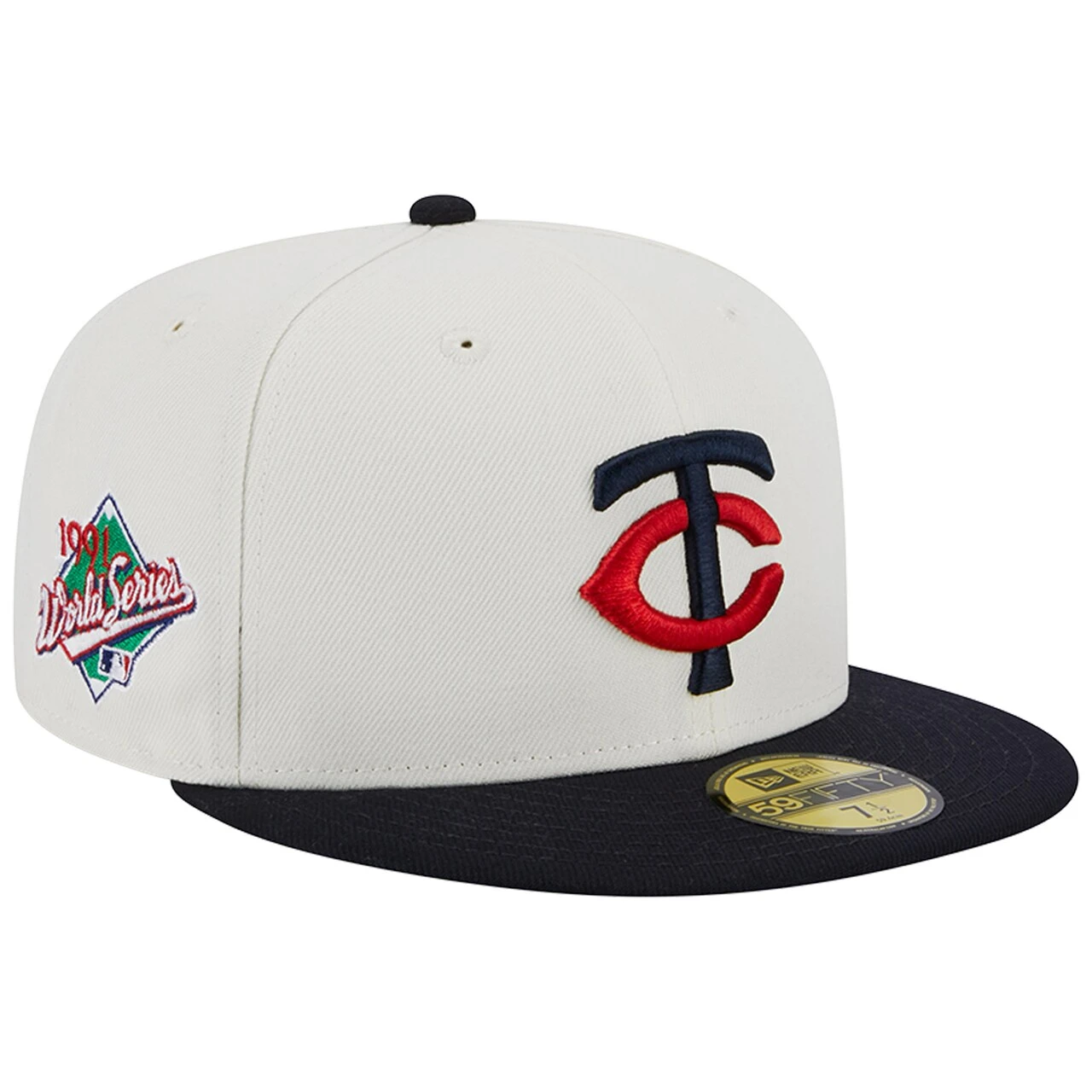 Men's Minnesota Twins New Era Stone/Navy Retro 59FIFTY Fitted Hat 3 Men's Minnesota Twins New Era Stone/Navy Retro 59FIFTY Fitted Hat