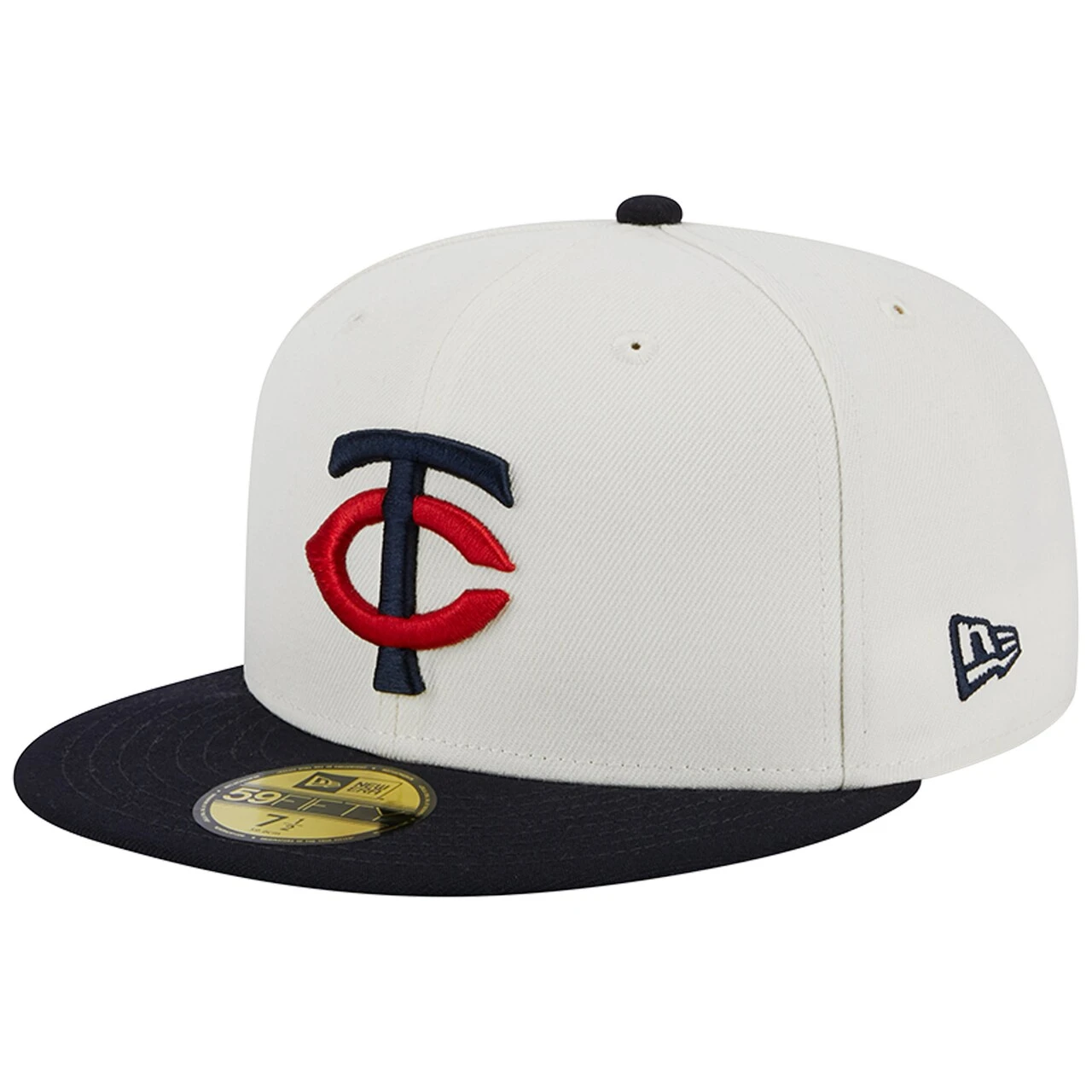 Men's Minnesota Twins New Era Stone/Navy Retro 59FIFTY Fitted Hat 5 Men's Minnesota Twins New Era Stone/Navy Retro 59FIFTY Fitted Hat - Image 3