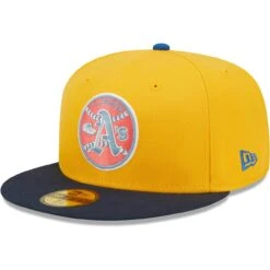 Men's Oakland Athletics New Era Gold/Navy 40th Anniversary Azure Undervisor 59FIFTY Fitted Hat -BigLeagueCaps Store navy oakland athletics 40th anniversary azure undervisor 59fifty fitted hat pi4693000 altimages ff 4693957 f745615c25dc94236717alt3 full