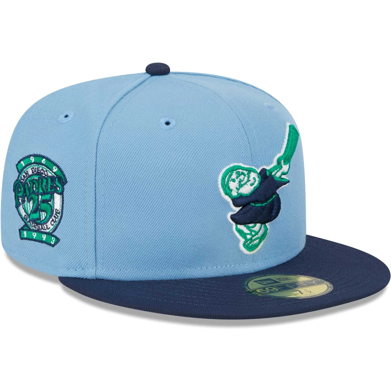 Men's San Diego Padres New Era Light Blue/Navy Green Undervisor 59FIFTY Fitted Hat 3 Men's San Diego Padres New Era Light Blue/Navy Green Undervisor 59FIFTY Fitted Hat
