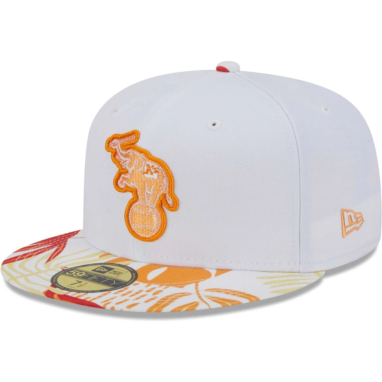 Men's Oakland Athletics New Era White/Orange Flamingo 59FIFTY Fitted Hat 3 Men's Oakland Athletics New Era White/Orange Flamingo 59FIFTY Fitted Hat