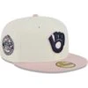 Men's Milwaukee Brewers New Era White/Pink Chrome Rogue 59FIFTY Fitted Hat -BigLeagueCaps Store pink milwaukee brewers chrome rogue 59fifty fitted hat ss5 p 200015852pv 1u nkmvxrzrykm9vsp3gou1v ma89n5s0lhmed8ukvitf