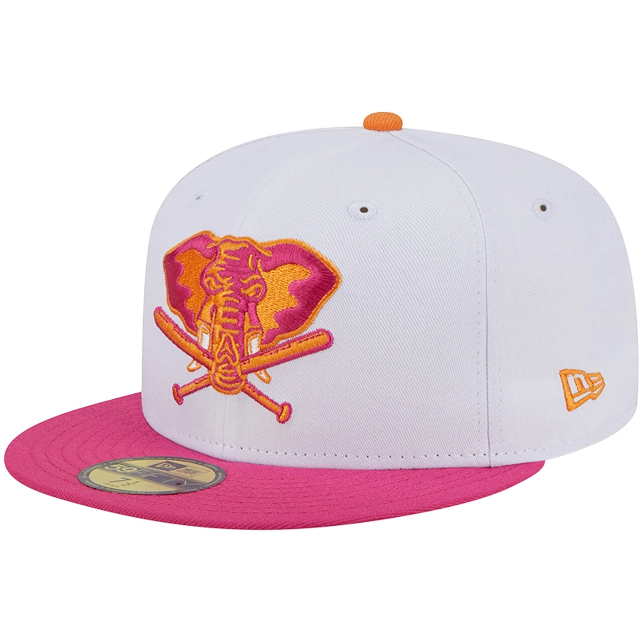 Men's Oakland Athletics New Era White/Pink 40th Team Anniversary 59FIFTY Fitted Hat 5 Men's Oakland Athletics New Era White/Pink 40th Team Anniversary 59FIFTY Fitted Hat - Image 3