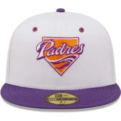 Men's San Diego Padres New Era White/Purple 40th Anniversary Grape Lolli 59FIFTY Fitted Hat -BigLeagueCaps Store purple san diego padres 40th anniversary grape lolli 59fifty fitted hat ss5 p 4778598pv 2u nfxmxpmyxoalntfhlyflv vbybjyd0ink4xgd4ptxq