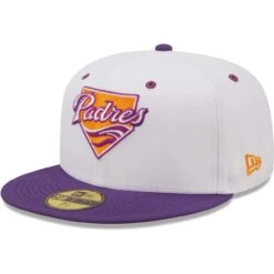 Men's San Diego Padres New Era White/Purple 40th Anniversary Grape Lolli 59FIFTY Fitted Hat -BigLeagueCaps Store purple san diego padres 40th anniversary grape lolli 59fifty fitted hat ss5 p 4778598pv 3u nfxmxpmyxoalntfhlyflv czncz5vysu6gsktianru
