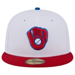 Men's Milwaukee Brewers New Era White/Red Undervisor 59FIFTY Fitted Hat -BigLeagueCaps Store red milwaukee brewers undervisor 59fifty fitted hat ss5 p 200016044pv 2u 3nogwa5fdoqamscnqjirv ldtdti9pmehcuo0bl3tc