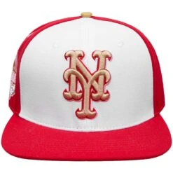 Men's New York Mets Pro Standard White/Red Strawberry Ice Cream Drip Snapback Hat -BigLeagueCaps Store red new york mets strawberry ice cream drip snapback hat ss5 p 200006402pv 2u tucshpb0pipydc0bar6ov 8txopq4i4cijegmd9fgh