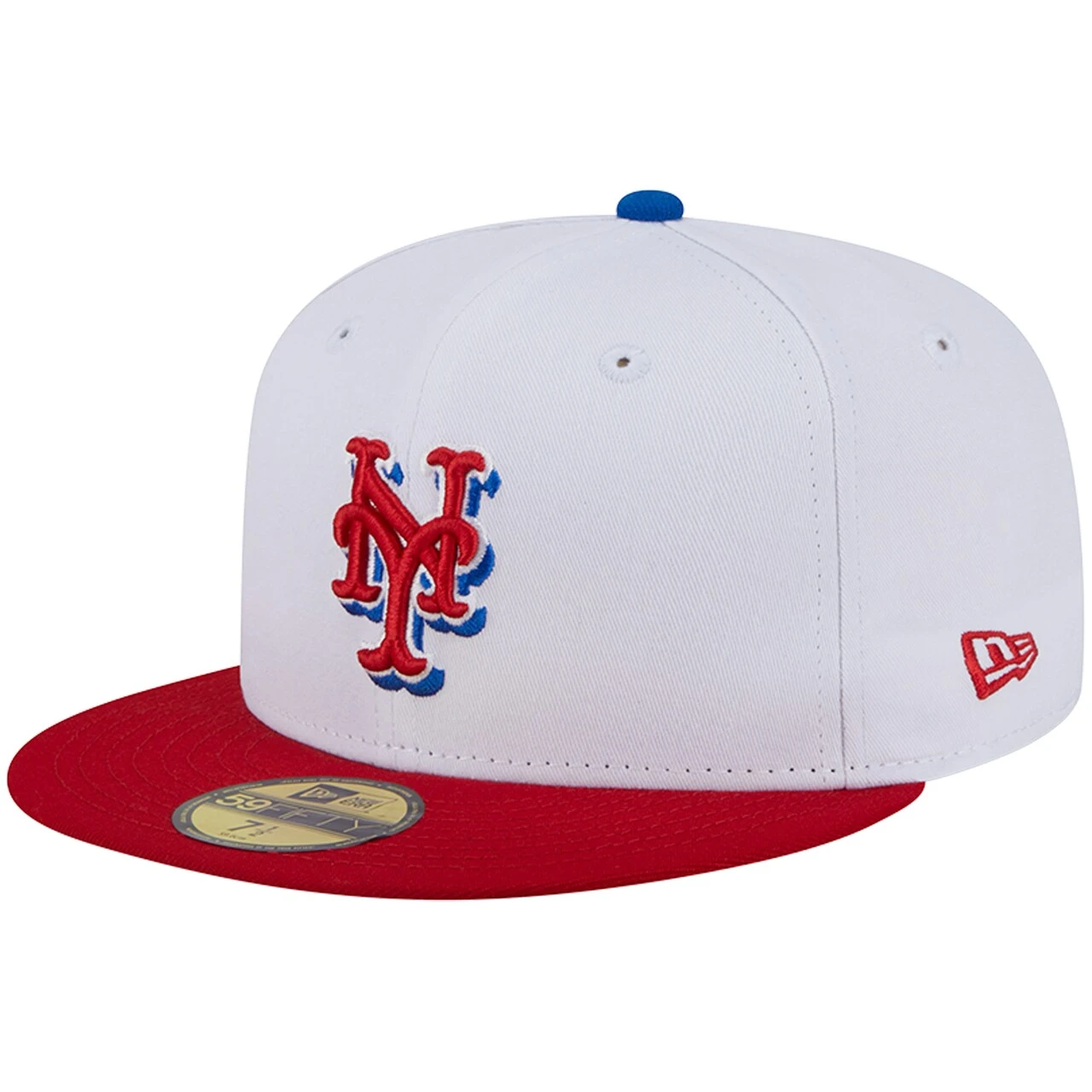 Men's New York Mets New Era White/Red Undervisor 59FIFTY Fitted Hat 5 Men's New York Mets New Era White/Red Undervisor 59FIFTY Fitted Hat - Image 3