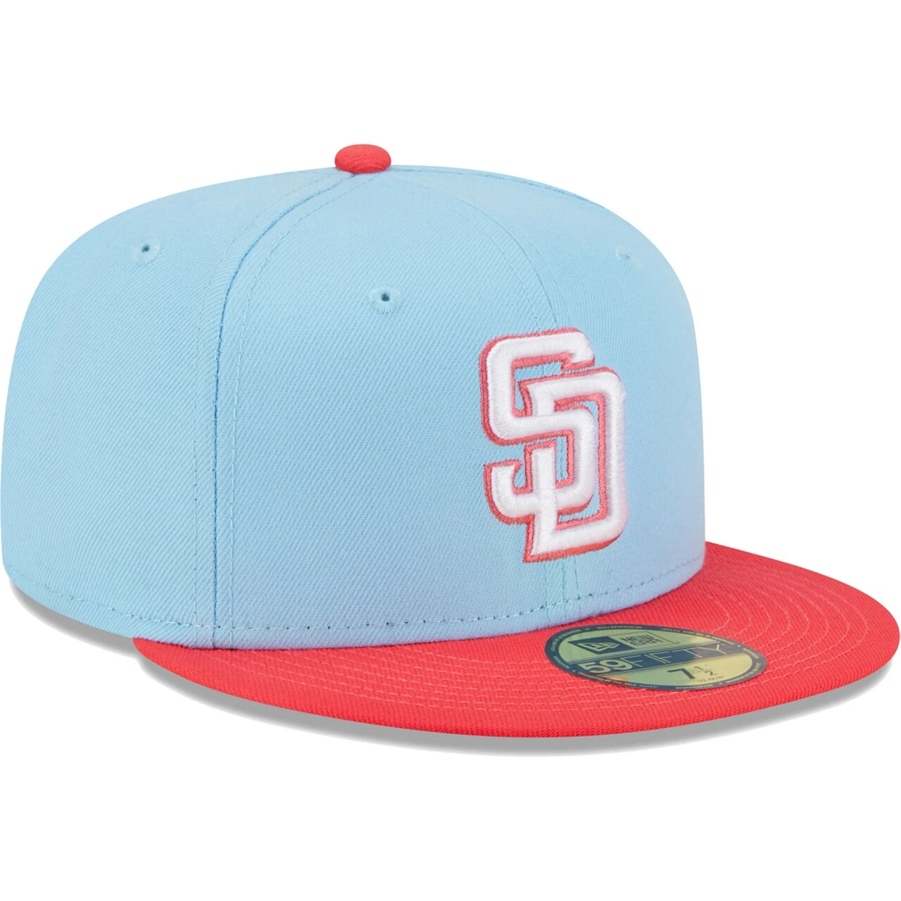 Men's San Diego Padres New Era Light Blue/Red Spring Color Two-Tone 59FIFTY Fitted Hat 5 Men's San Diego Padres New Era Light Blue/Red Spring Color Two-Tone 59FIFTY Fitted Hat - Image 3