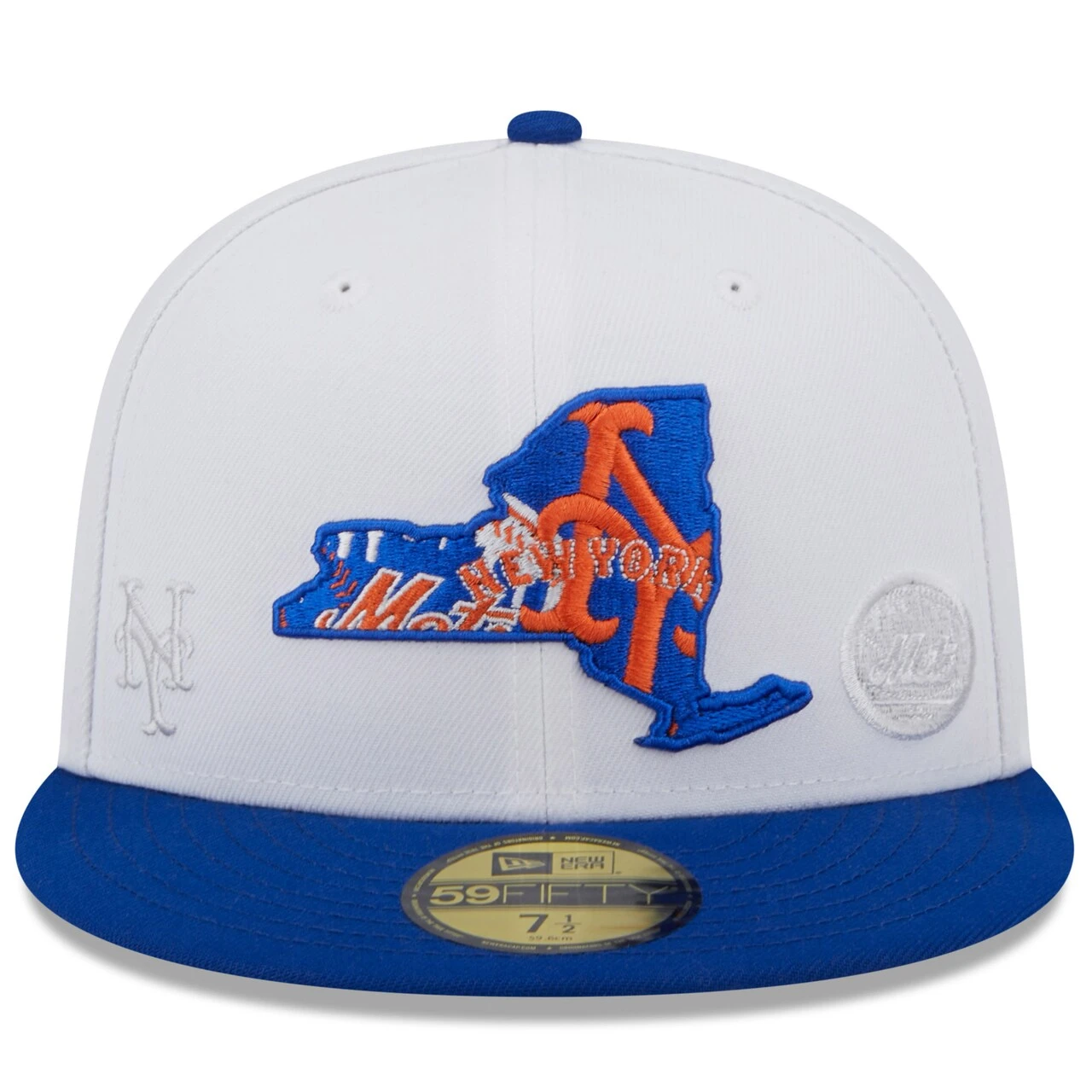 Men's New York Mets New Era White/Royal State 59FIFTY Fitted Hat 4 Men's New York Mets New Era White/Royal State 59FIFTY Fitted Hat - Image 2