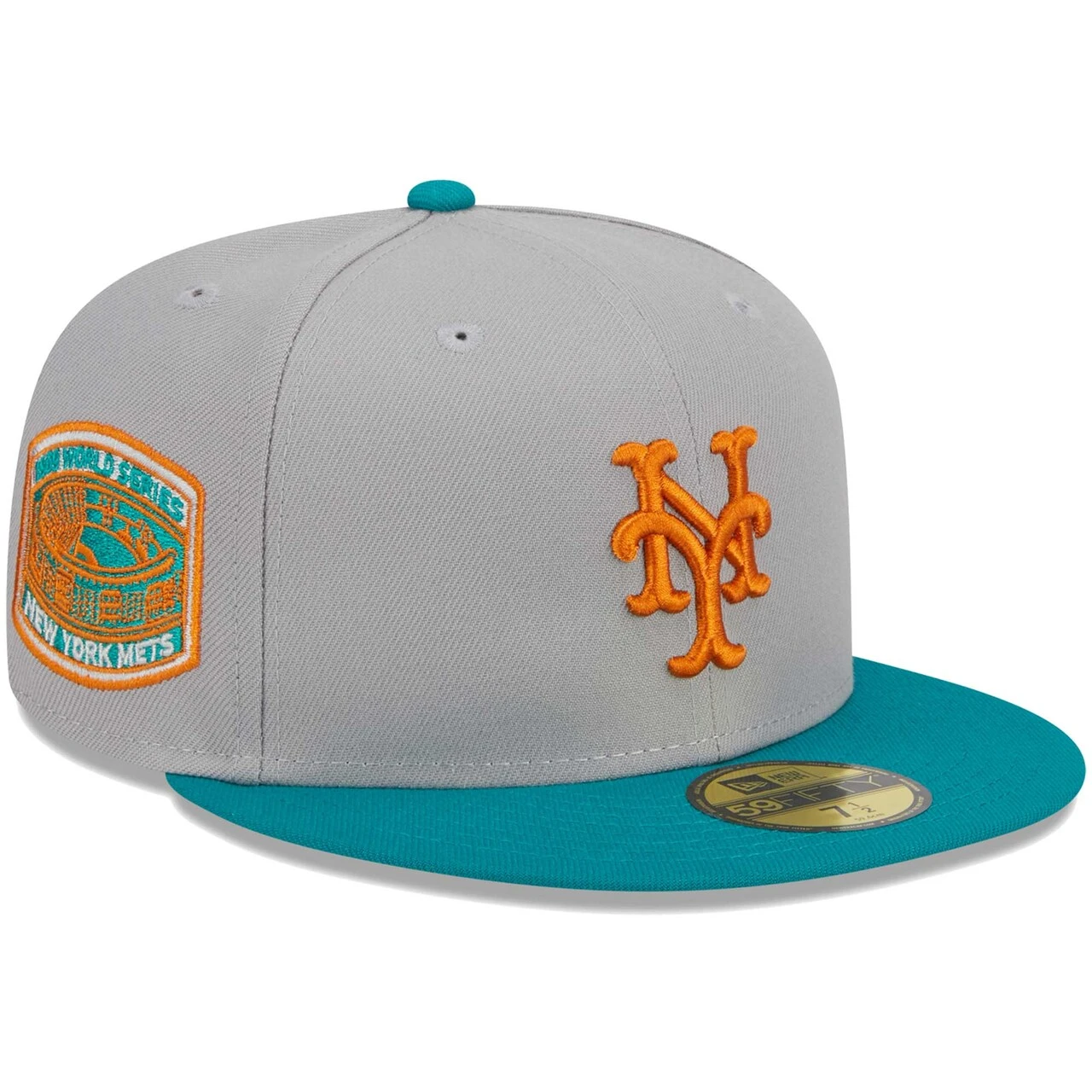 Men's New York Mets New Era Gray/Teal 59FIFTY Fitted Hat 3 Men's New York Mets New Era Gray/Teal 59FIFTY Fitted Hat