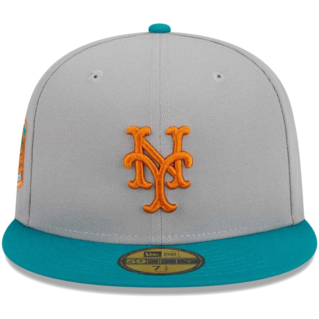 Men's New York Mets New Era Gray/Teal 59FIFTY Fitted Hat 4 Men's New York Mets New Era Gray/Teal 59FIFTY Fitted Hat - Image 2