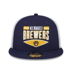 Men's Milwaukee Brewers New Era Navy/White Base Trucker 9FIFTY Snapback Hat -BigLeagueCaps Store white milwaukee brewers base trucker 9fifty snapback hat ss5 p 4639994pv 2u vifeybrzpbzlzlegzqdxv mx1fdogbzx5xdbzwc2np