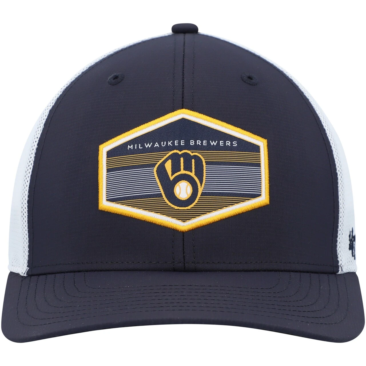 Men's Milwaukee Brewers '47 Navy/White Burgess Trucker Snapback Hat 4 Men's Milwaukee Brewers '47 Navy/White Burgess Trucker Snapback Hat - Image 2