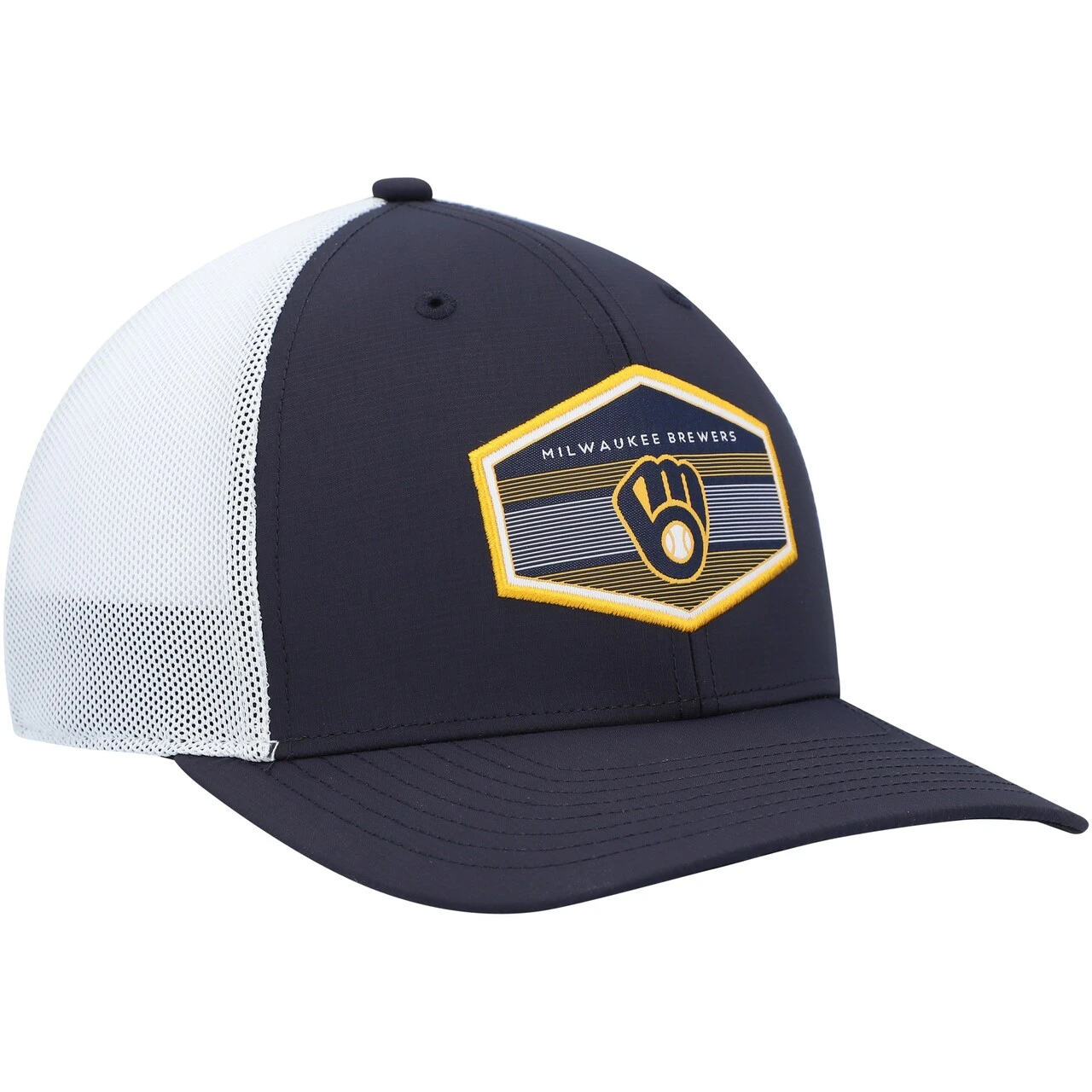 Men's Milwaukee Brewers '47 Navy/White Burgess Trucker Snapback Hat 5 Men's Milwaukee Brewers '47 Navy/White Burgess Trucker Snapback Hat - Image 3