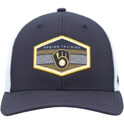 Men's Milwaukee Brewers '47 Navy/White Spring Training Burgess Trucker Snapback Hat -BigLeagueCaps Store white milwaukee brewers spring training burgess trucker snapback hat ss5 p 4935126pv 2u gv0fyyqnlabqfa23zbdwv ywylpl3zug1b8i1or8vn