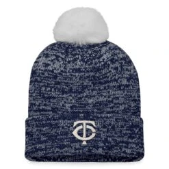Women's Minnesota Twins Fanatics Branded Navy/White Iconic Cuffed Knit Hat With Pom