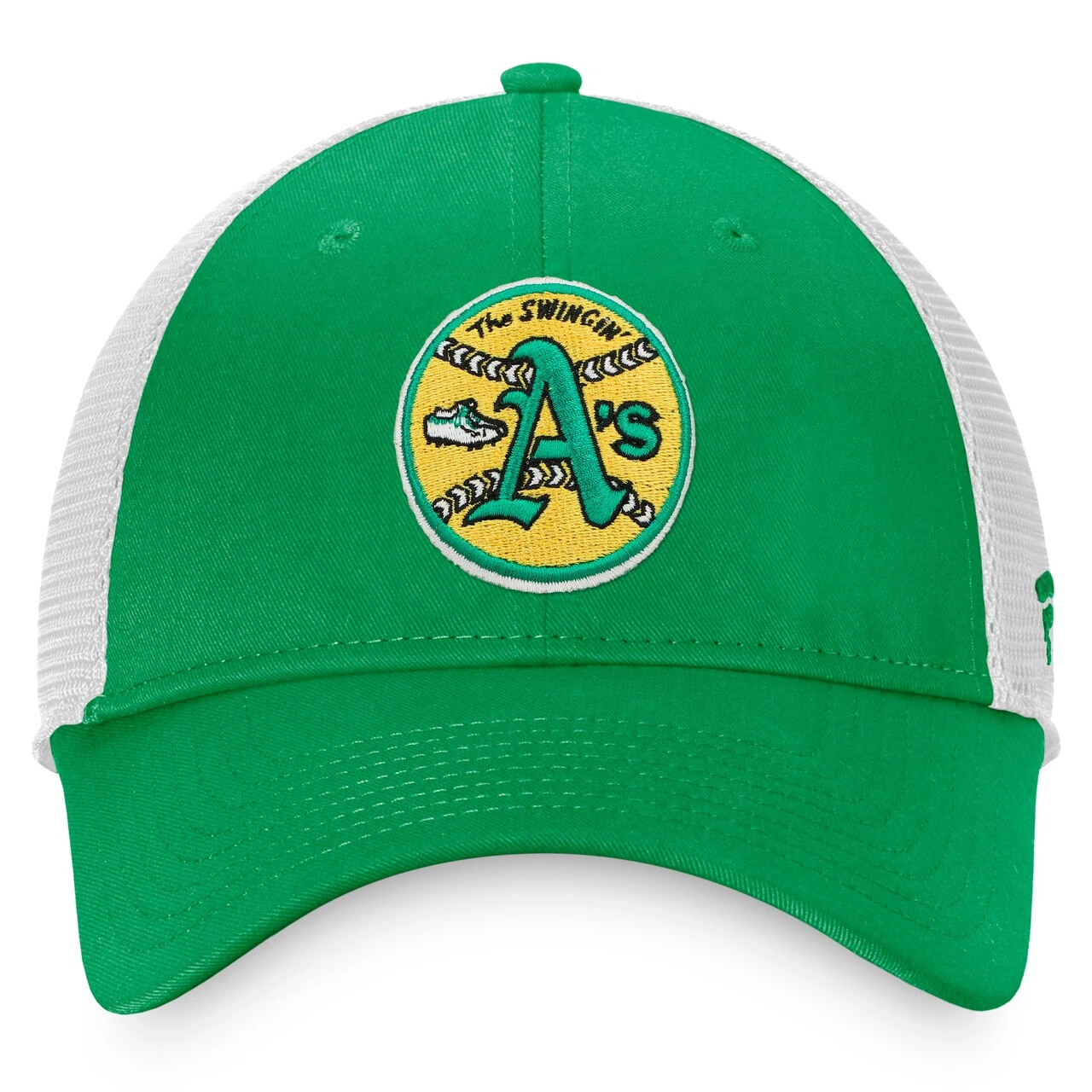 Men's Oakland Athletics Fanatics Branded Kelly Green/White Cooperstown Collection Core Trucker Snapback Hat 4 Men's Oakland Athletics Fanatics Branded Kelly Green/White Cooperstown Collection Core Trucker Snapback Hat - Image 2