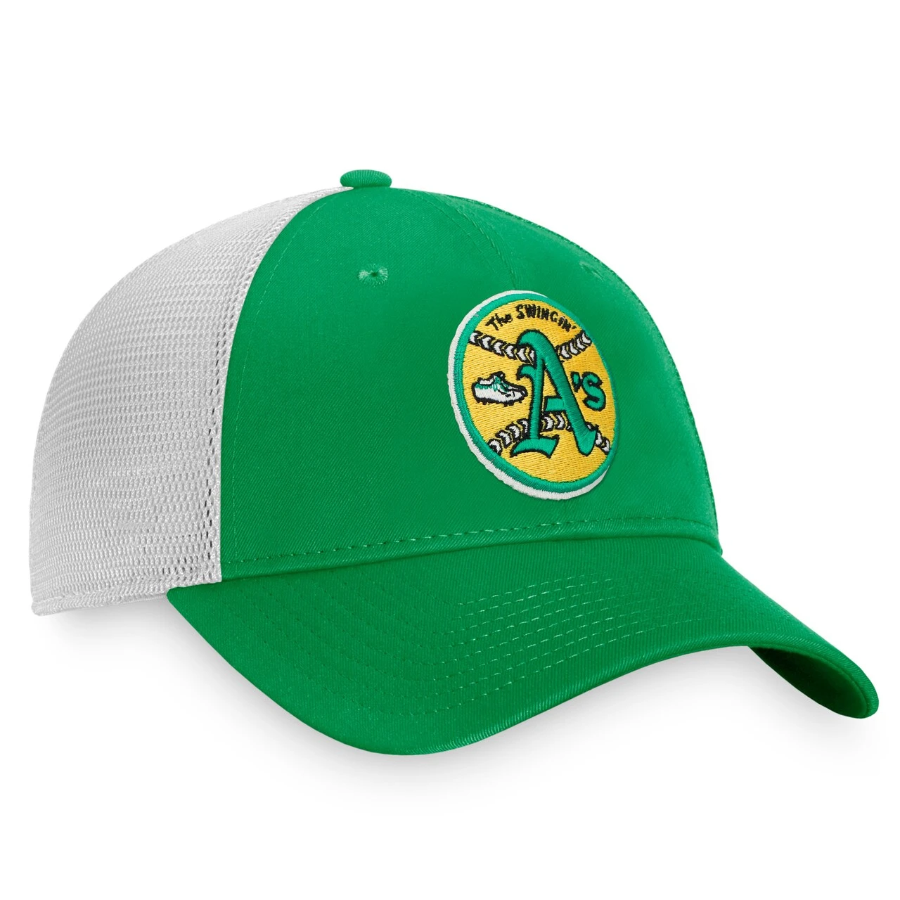 Men's Oakland Athletics Fanatics Branded Kelly Green/White Cooperstown Collection Core Trucker Snapback Hat 5 Men's Oakland Athletics Fanatics Branded Kelly Green/White Cooperstown Collection Core Trucker Snapback Hat - Image 3
