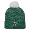 Women's Oakland Athletics Fanatics Branded Green/White Iconic Cuffed Knit Hat With Pom -BigLeagueCaps Store white oakland athletics iconic cuffed knit hat with pom pi4498000 altimages ff 4498957 fe1c9dbfee0f30122755alt1 full