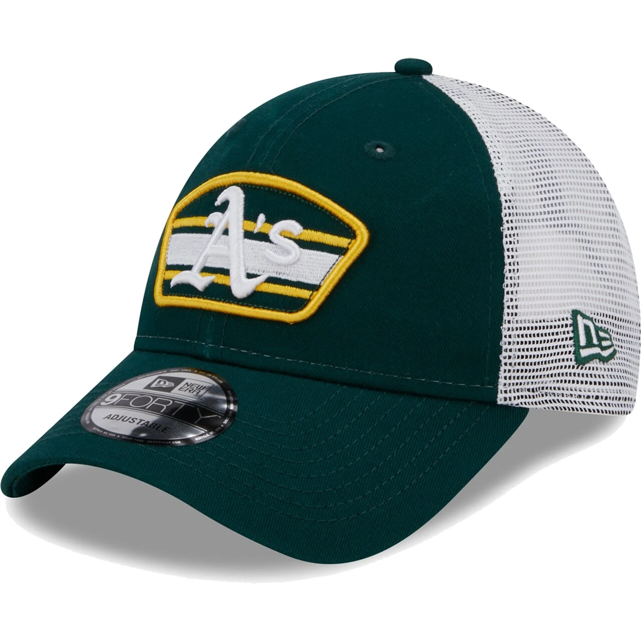 Men's Oakland Athletics New Era Green/White Logo Patch 9FORTY Trucker Snapback Hat 3 Men's Oakland Athletics New Era Green/White Logo Patch 9FORTY Trucker Snapback Hat