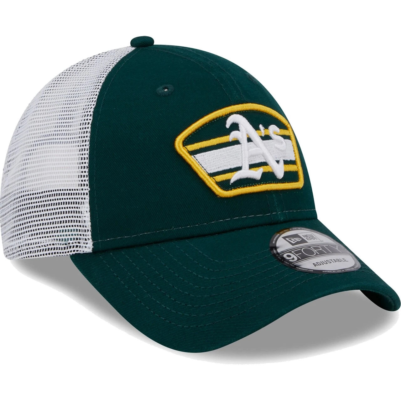 Men's Oakland Athletics New Era Green/White Logo Patch 9FORTY Trucker Snapback Hat 5 Men's Oakland Athletics New Era Green/White Logo Patch 9FORTY Trucker Snapback Hat - Image 3