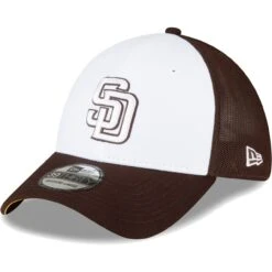 Men's San Diego Padres New Era Brown/White 2023 On-Field Batting Practice 39THIRTY Flex Hat