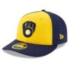 Men's Milwaukee Brewers New Era Navy/Yellow Alternate 2020 Authentic Collection On-Field Low Profile Fitted Hat -BigLeagueCaps Store yellow milwaukee brewers alternate 2020 authentic collection on field low profile fitted hat pi3750000 altimages ff 3750466 bc65dd8f8fd03441efbaalt1 full