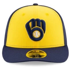 Men's Milwaukee Brewers New Era Navy/Yellow Alternate 2020 Authentic Collection On-Field Low Profile Fitted Hat -BigLeagueCaps Store yellow milwaukee brewers alternate 2020 authentic collection on field low profile fitted hat pi3750000 altimages ff 3750466 bc65dd8f8fd03441efbaalt2 full