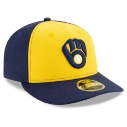 Men's Milwaukee Brewers New Era Navy/Yellow Alternate 2020 Authentic Collection On-Field Low Profile Fitted Hat -BigLeagueCaps Store yellow milwaukee brewers alternate 2020 authentic collection on field low profile fitted hat pi3750000 altimages ff 3750466 bc65dd8f8fd03441efbaalt3 full