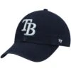 Youth Tampa Bay Rays '47 Navy Team Logo Clean Up Adjustable Hat -BigLeagueCaps Store youth 47 navy tampa bay rays team logo clean up adjustable hat pi4252000 altimages ff 4252102 6806edebda7cf573f077alt1 full