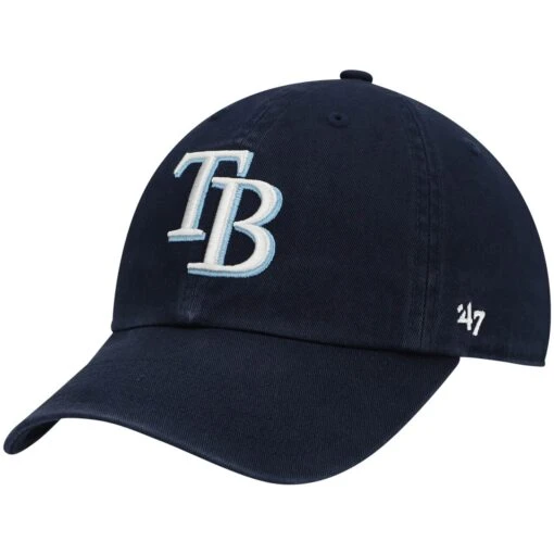 Youth Tampa Bay Rays '47 Navy Team Logo Clean Up Adjustable Hat -BigLeagueCaps Store youth 47 navy tampa bay rays team logo clean up adjustable hat pi4252000 altimages ff 4252102 6806edebda7cf573f077alt1 full