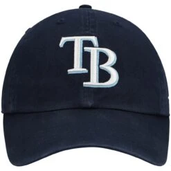 Youth Tampa Bay Rays '47 Navy Team Logo Clean Up Adjustable Hat -BigLeagueCaps Store youth 47 navy tampa bay rays team logo clean up adjustable hat pi4252000 altimages ff 4252102 6806edebda7cf573f077alt2 full