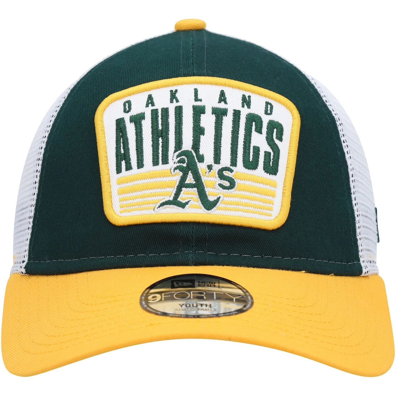 Youth Oakland Athletics New Era Green Patch Trucker 9FORTY Snapback Hat 4 Youth Oakland Athletics New Era Green Patch Trucker 9FORTY Snapback Hat - Image 2