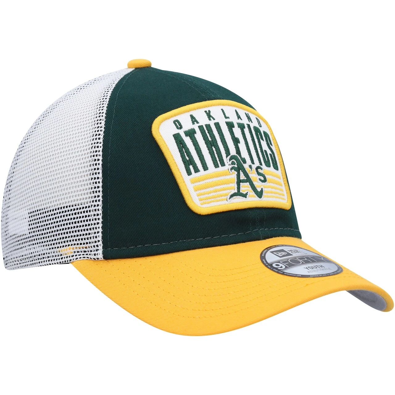 Youth Oakland Athletics New Era Green Patch Trucker 9FORTY Snapback Hat 5 Youth Oakland Athletics New Era Green Patch Trucker 9FORTY Snapback Hat - Image 3